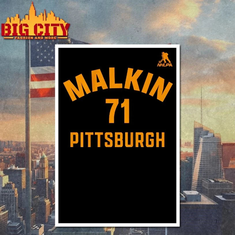 Evgeni Malkin Pittsburgh Name &amp; Number shirt