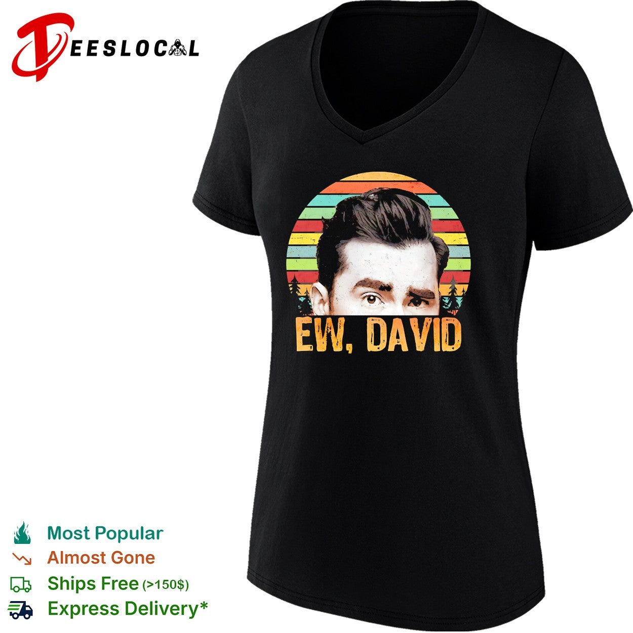 Ew David vintage portrait colorful sunset quote text shirt