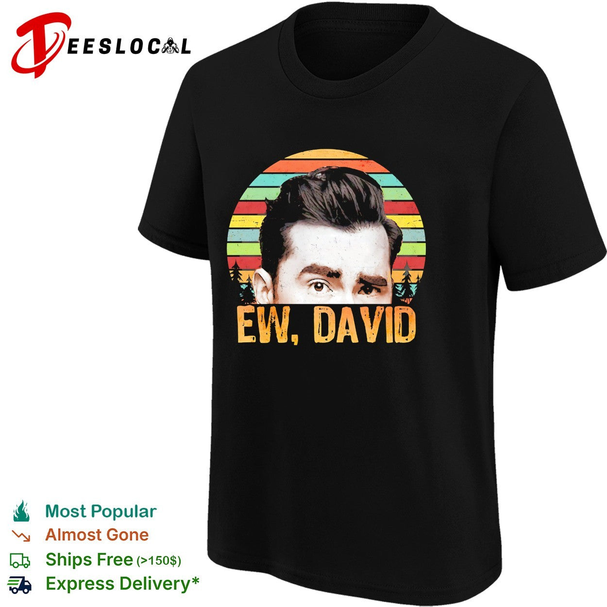 Ew David vintage portrait colorful sunset quote text shirt