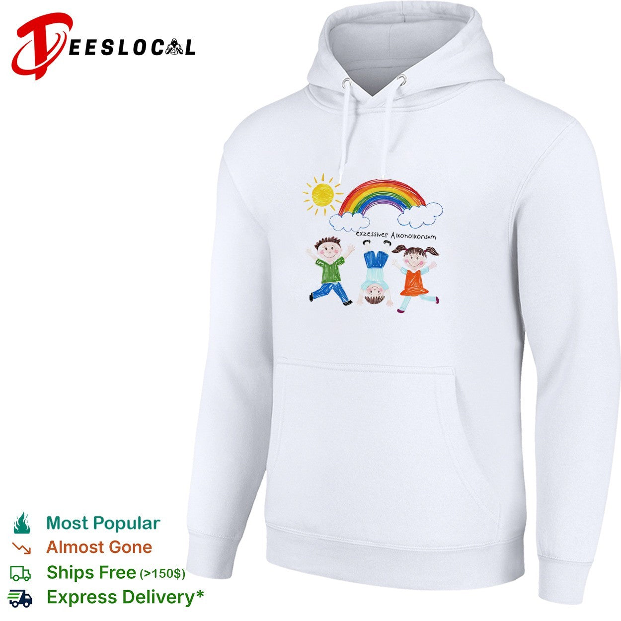 Exzessiver Alkoholkonsum kids drawing rainbow and cloud shirt