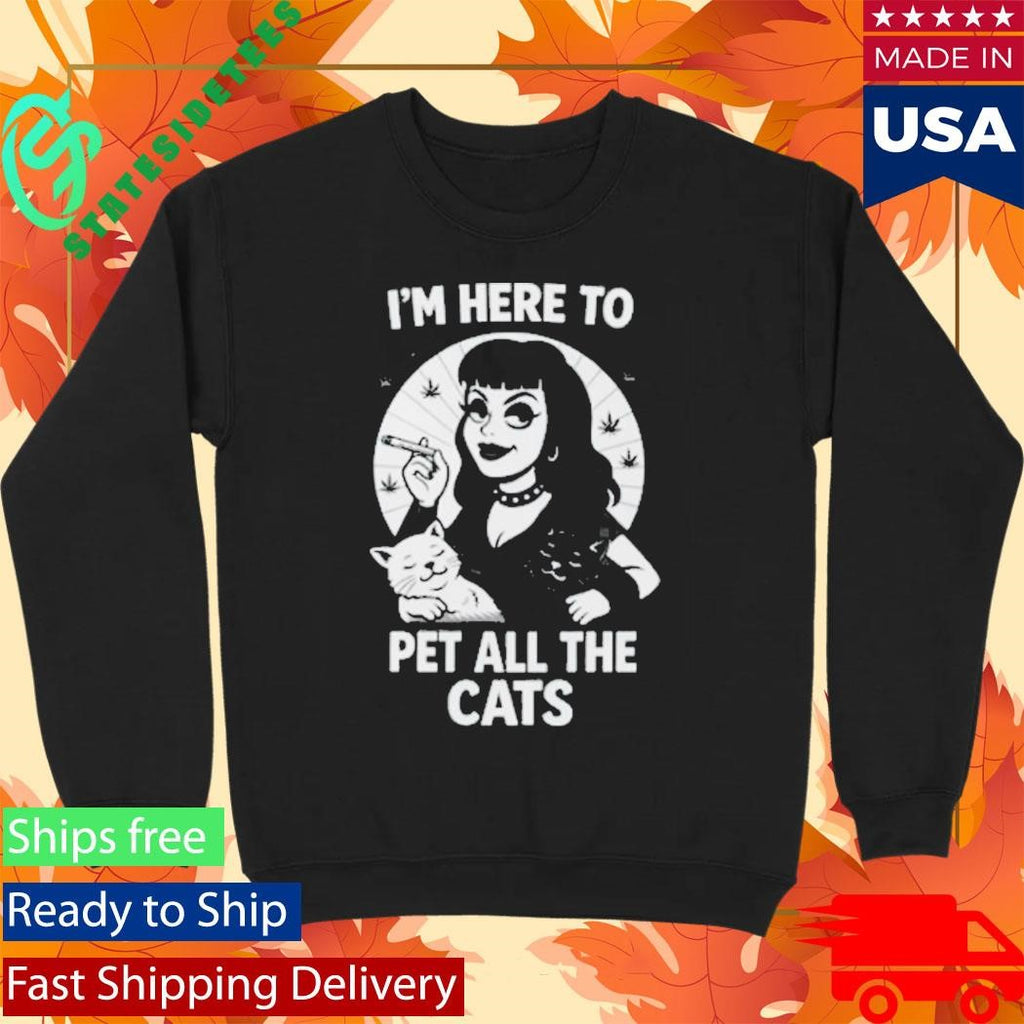 Eyeliner Media I’m Here To Pet All The Cats Shirt