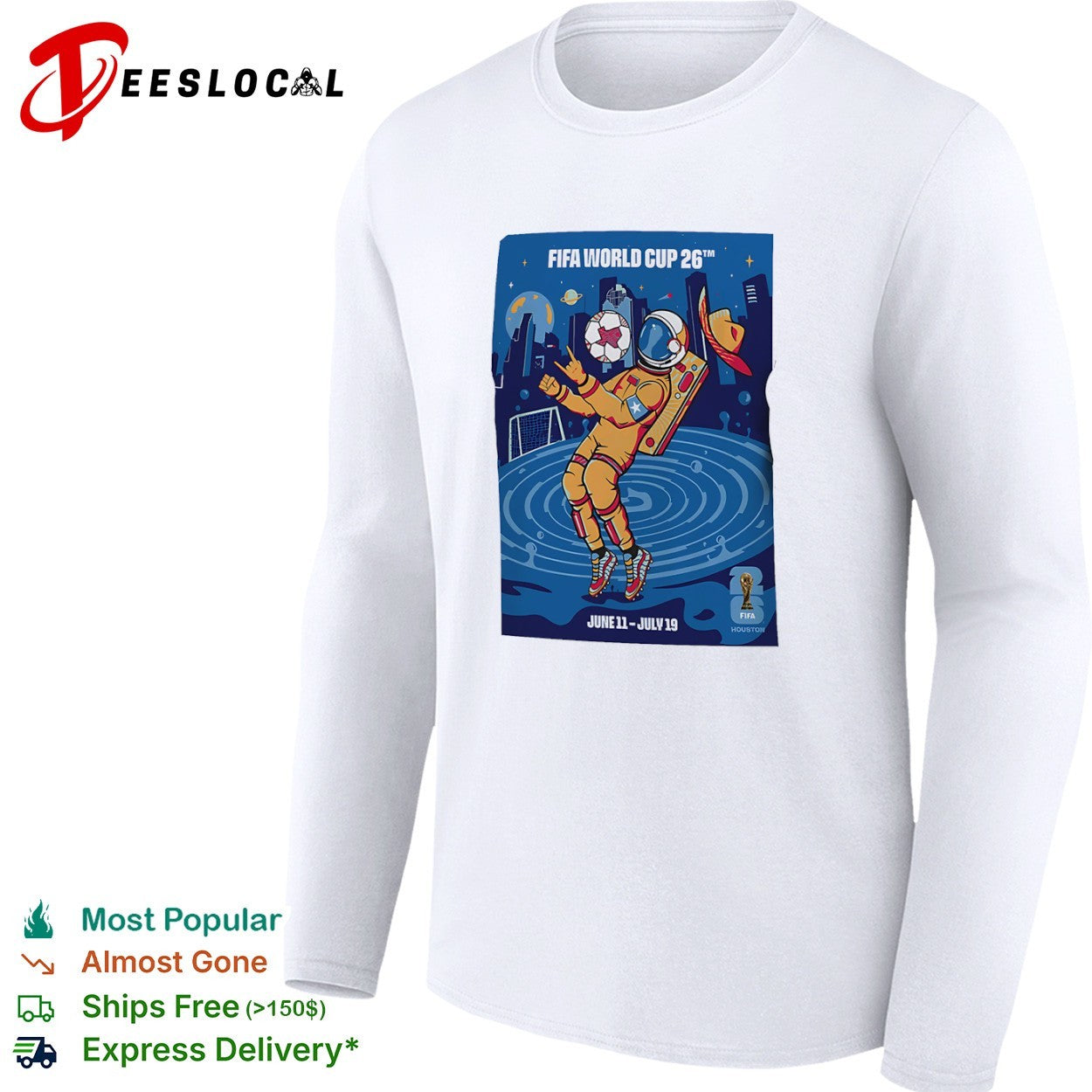 FIFA World Cup 26 Houston Astronaut Soccer Ball June 11 to July 19 shirt