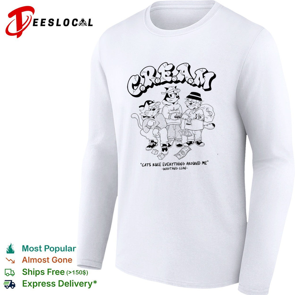 Felix the Cat and Garfield Wu Tang Clan Cream Cats Rule Everything Around Me shirt