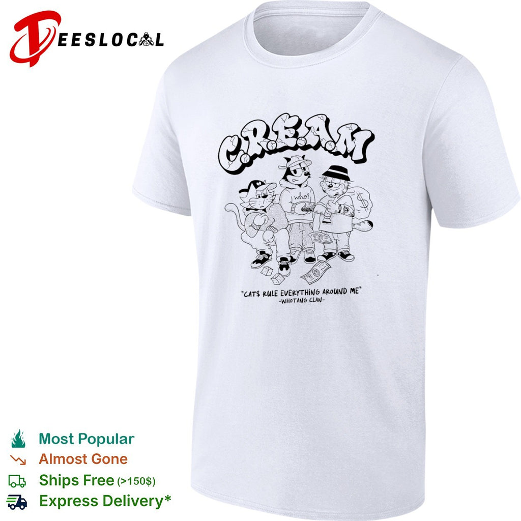 Felix the Cat and Garfield Wu Tang Clan Cream Cats Rule Everything Around Me shirt