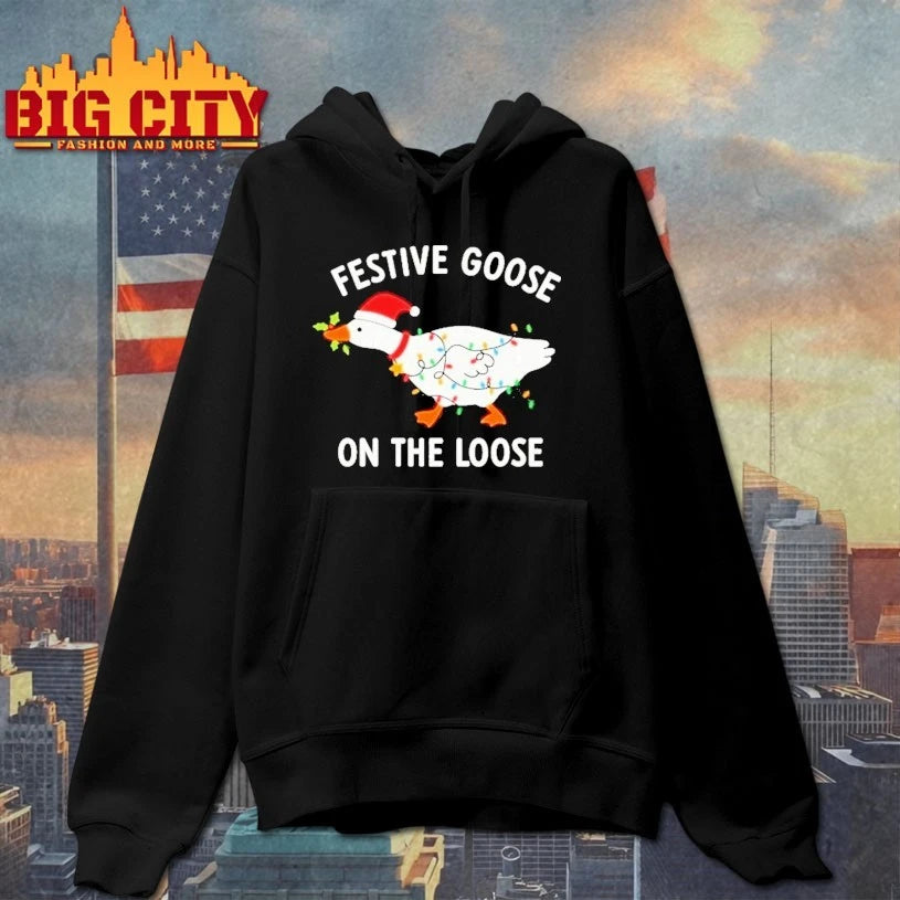Festive Goose On The Loose Christmas 2025 shirt