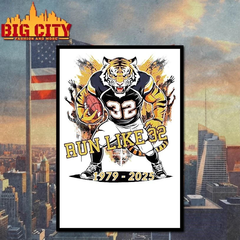 Fierce Tiger Football Run Like 32 Sports 1979 2025 Shirt