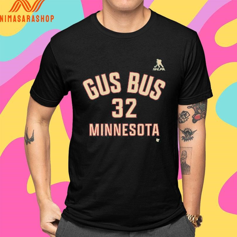 Filip Gustavsson Minnesota Wild Gus Bus Name &amp; Number Shirts