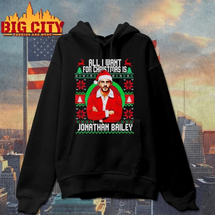 Fiyero All I Want For Christmas Is Jonathan Bailey ugly Christmas shirt