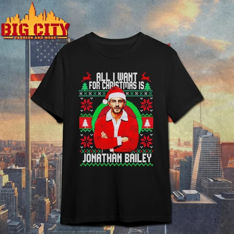 Fiyero All I Want For Christmas Is Jonathan Bailey ugly Christmas shirt
