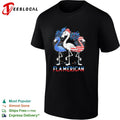 Fla merican flamingo fireworks patriotic fourth of july shirt