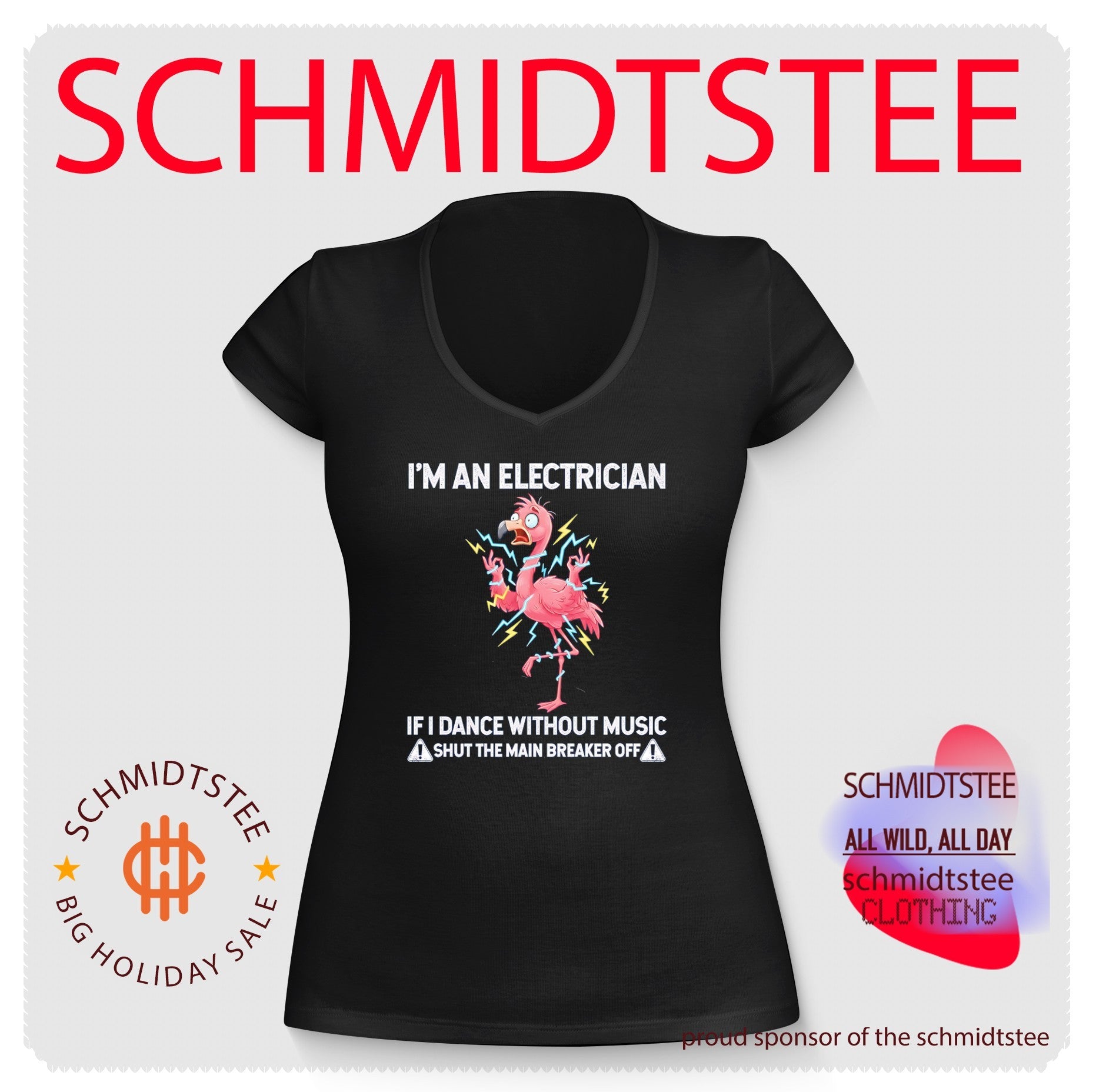 Flamingo I’m an electrician if I dance without music shut the main breaker off shirt