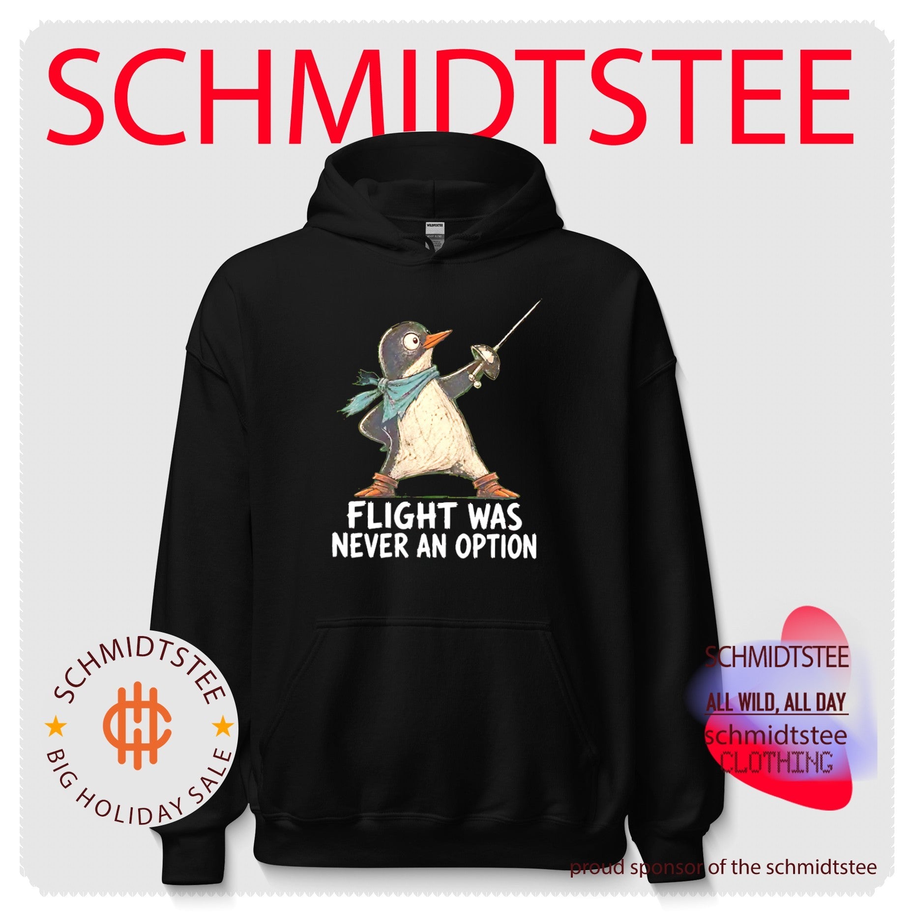 Flight Was Never an Option Funny Penguin Fencer shirt