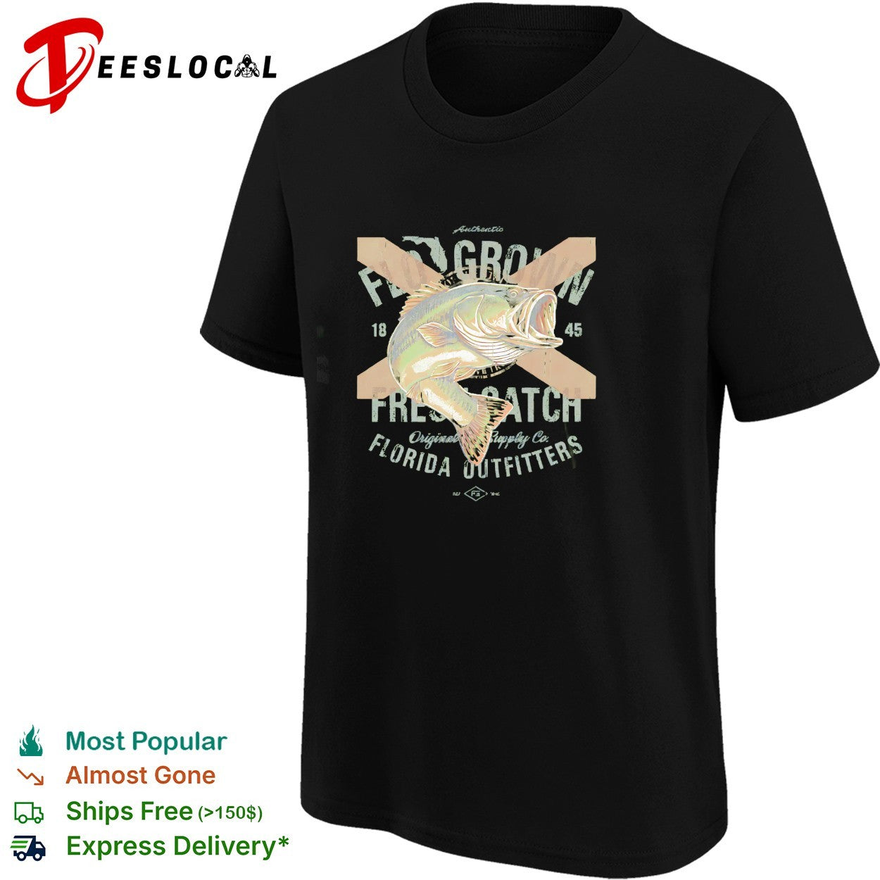 FloGrown fresh catch bass Florida outfitters shirt