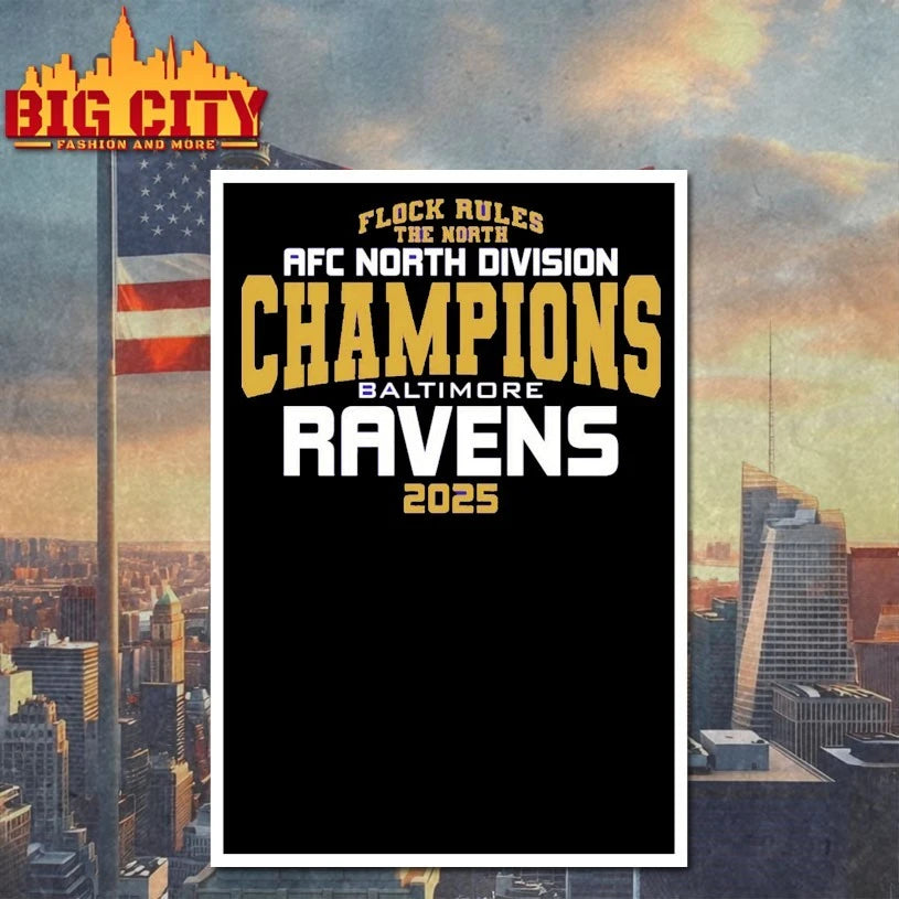 Flock rules the North AFC North Division Champions Baltimore Ravens 2025 shirt