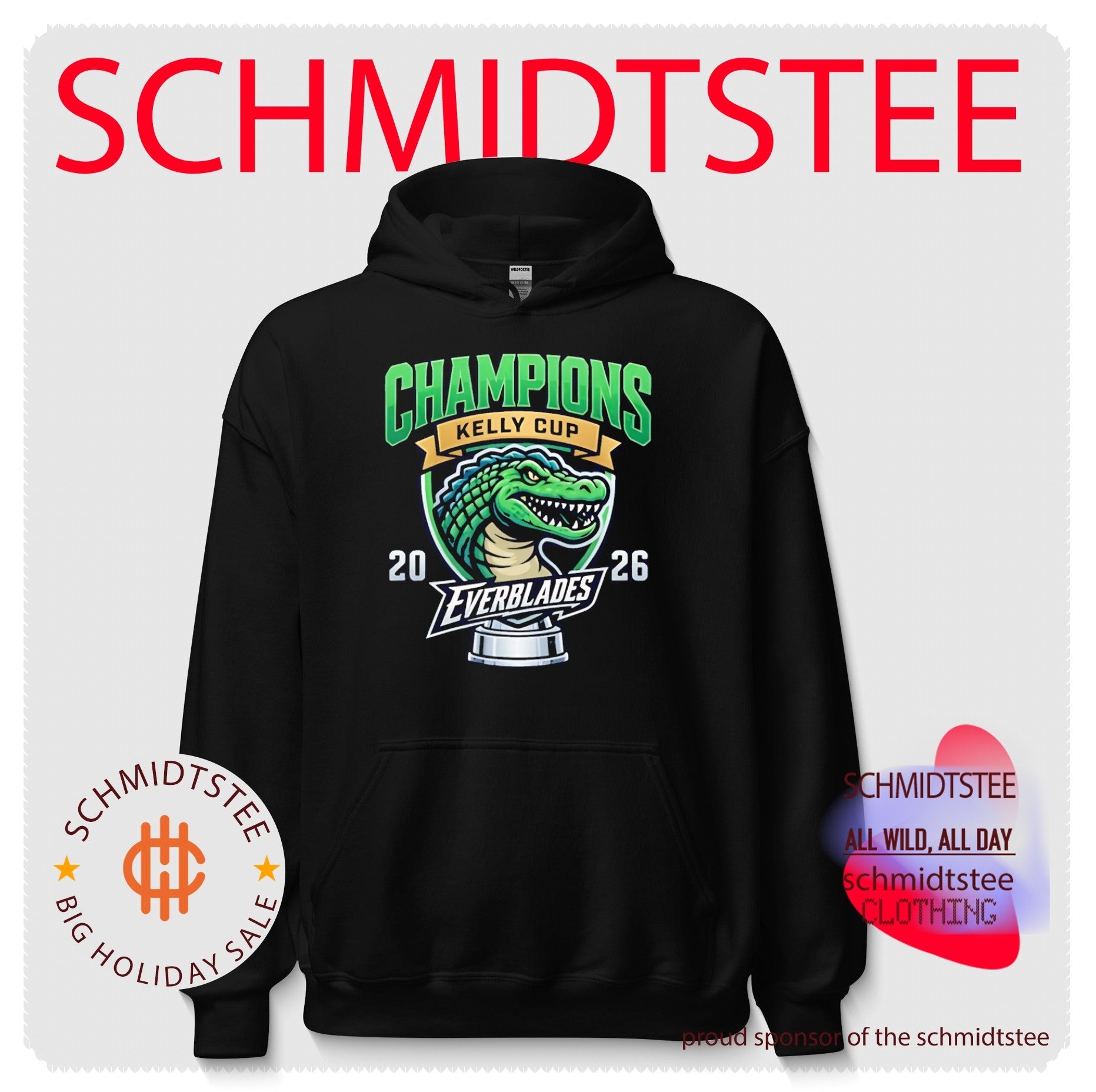 Florida Everblades 2026 Kelly Cup Champions graphic alligator shirt