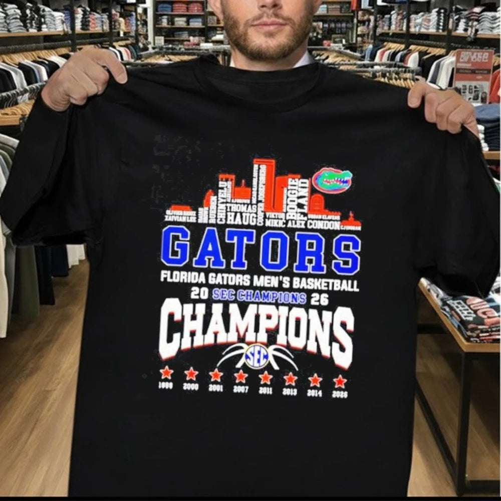 Florida Gators Men’s Basketball 2026 SEC Champions 8 Time city skyline Shirt