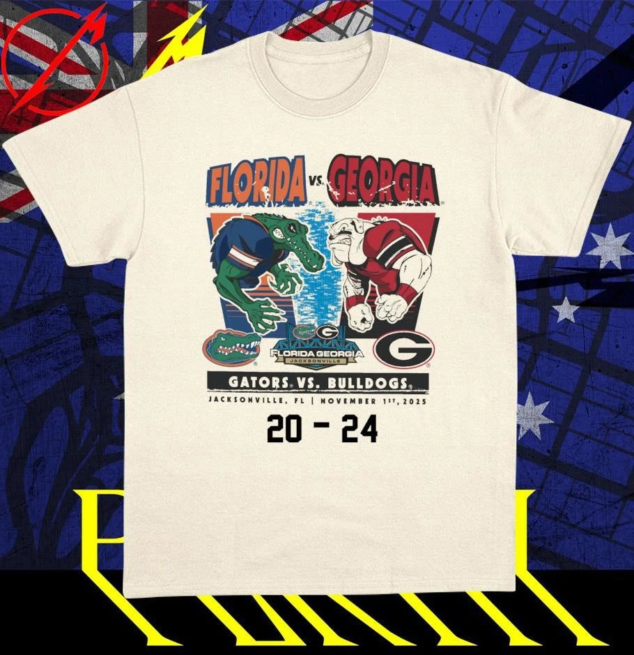 Florida Gators vs. Georgia Bulldogs 2025 Rivalry Score 24-20 T-Shirt