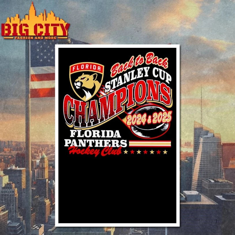 Florida Panthers back to back stanley cup champions 2024 &amp; 2025 shirt