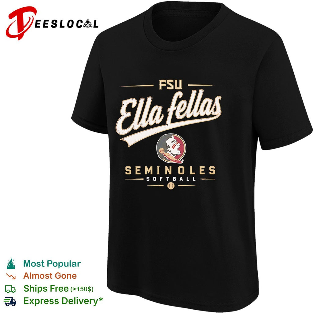 Florida State Seminoles team logo Ella fellas softball shirt