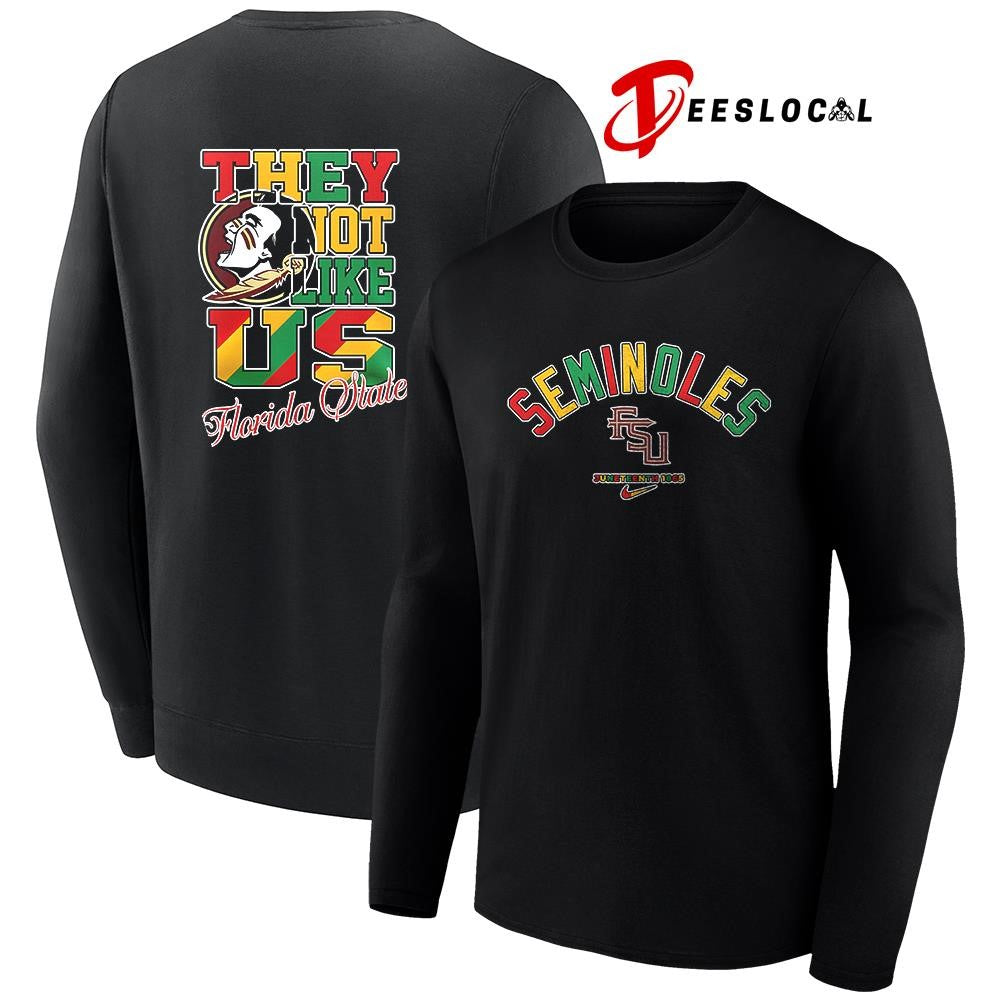 Florida State Seminoles x Juneteenth they not like us shirt
