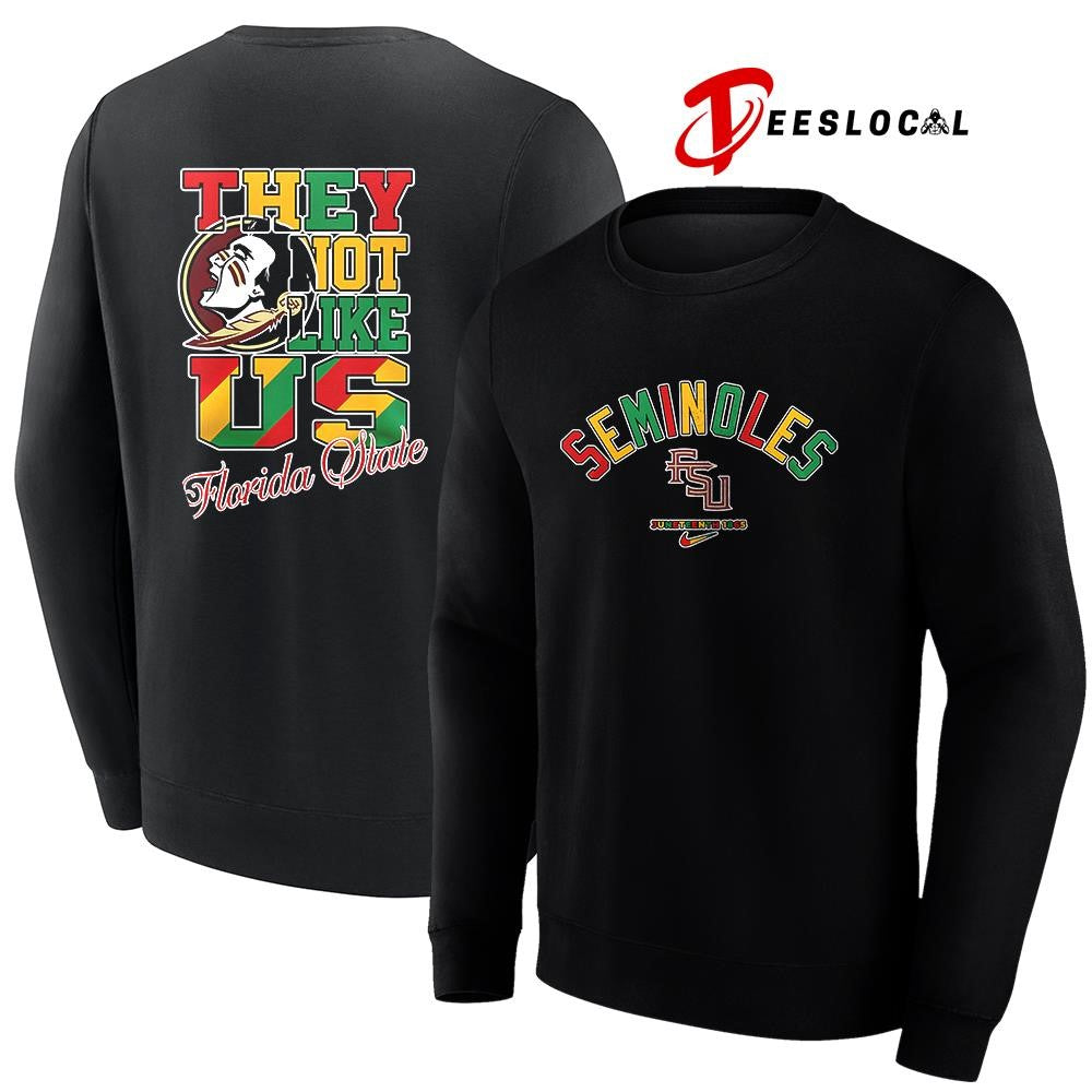 Florida State Seminoles x Juneteenth they not like us shirt