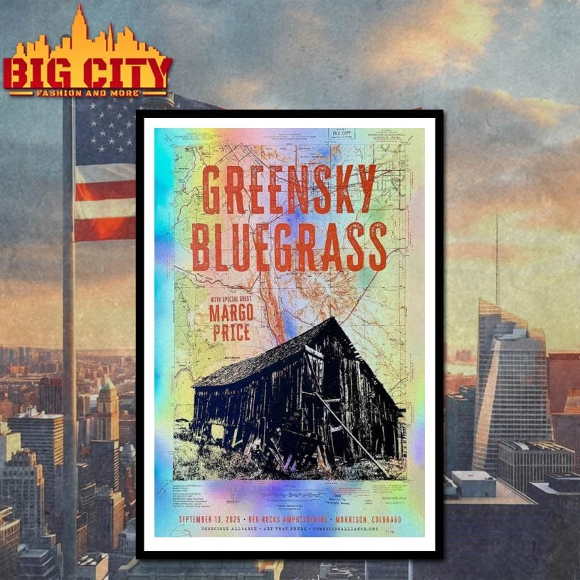 Foil Greensky Bluegrass Event Red Rocks 09 13 2025 shirt