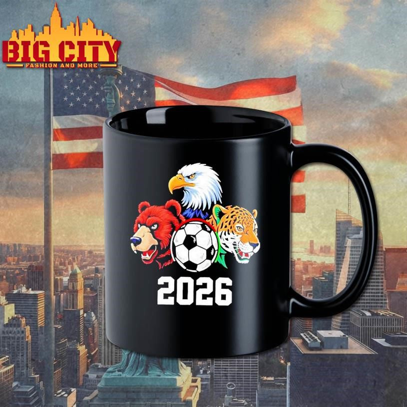 Football Soccer 2026 Mascots Usa Canada Mexico Fan Shirt