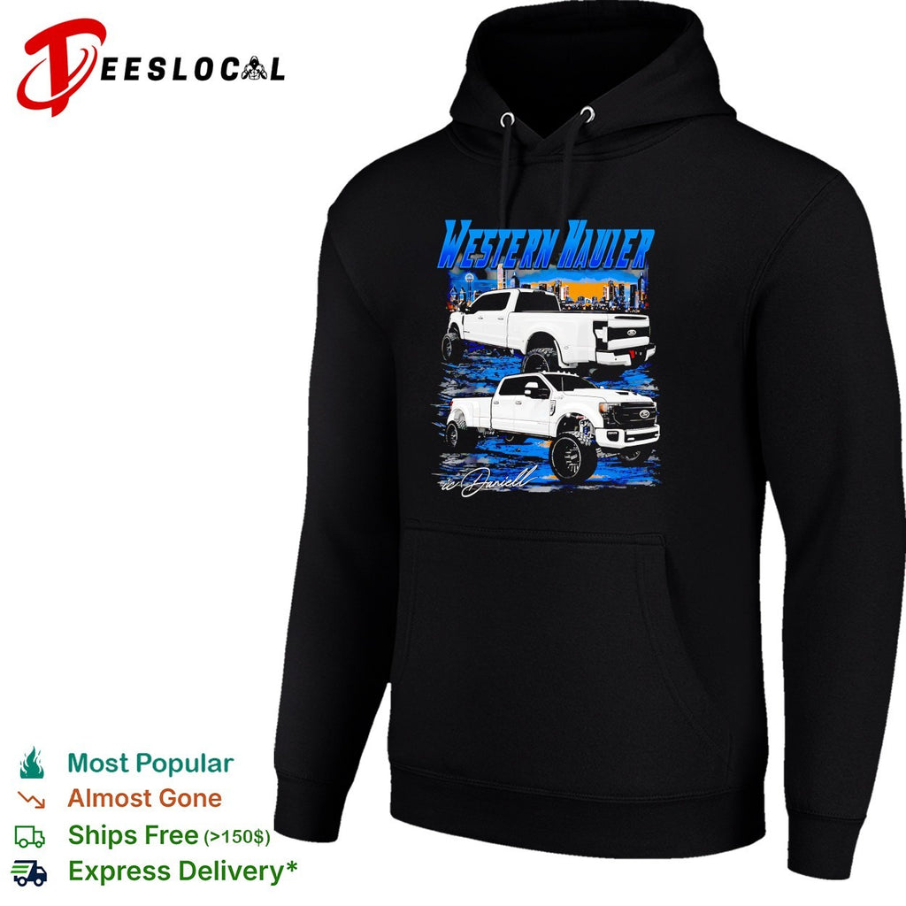 Ford western hauler truck city skyline shirt