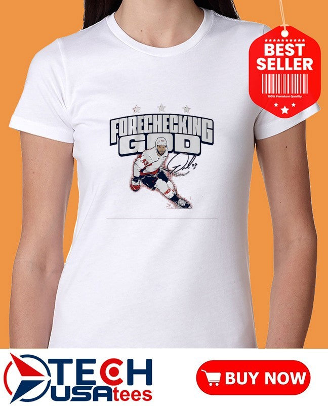 Forechecking God Tom Wilson Washington Capitals Hockey signature shirt