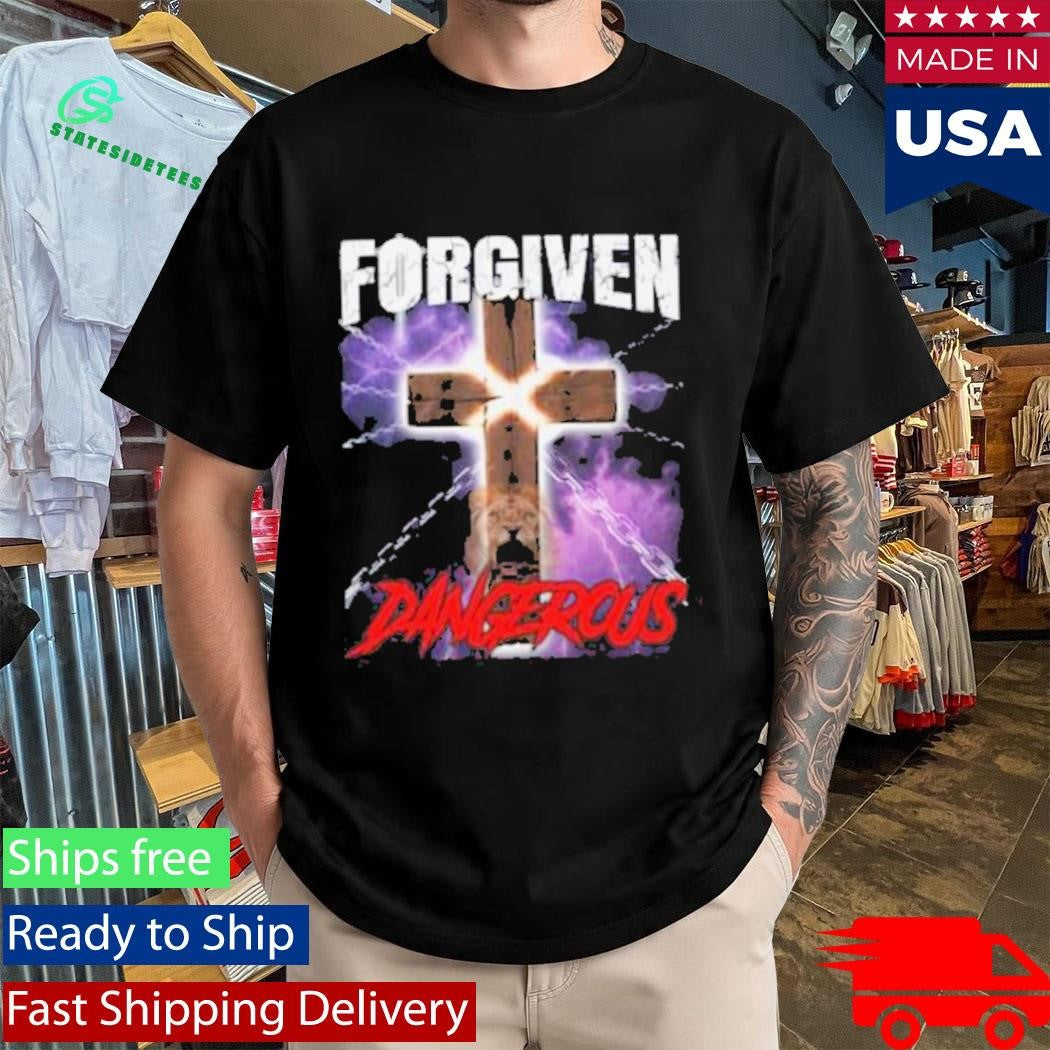 Forgiven &amp; Dangerous Christian Lion Cross Shirt
