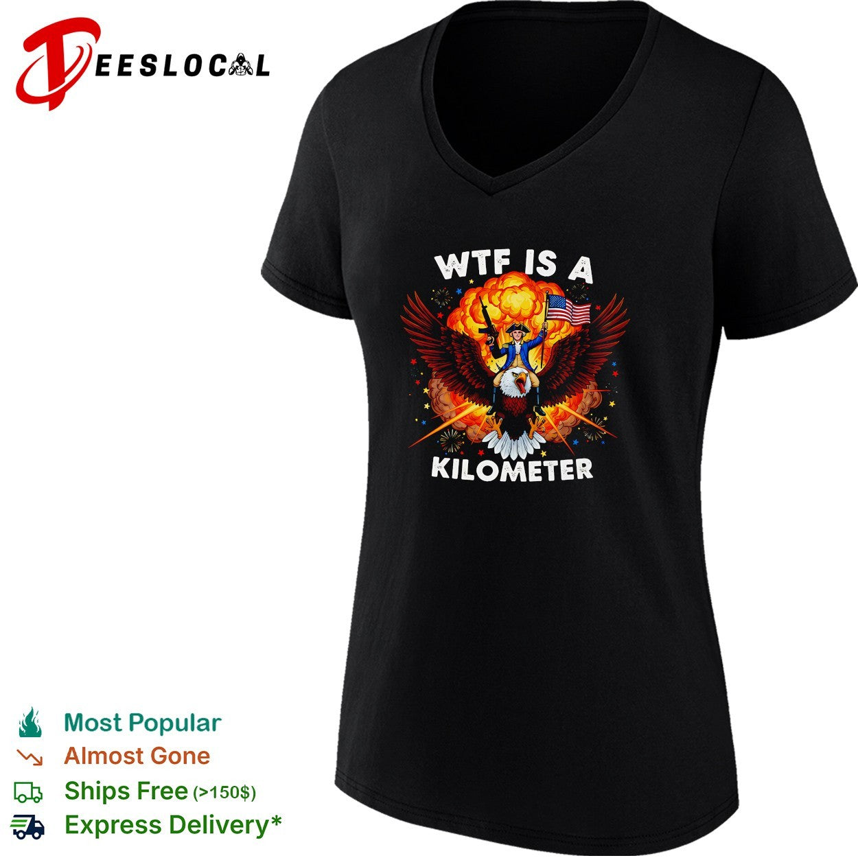 Founding father riding eagle WTF is a kilometer shirt