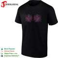 Fourth of July fireworks patriotic red blue stars vintage graphic shirt