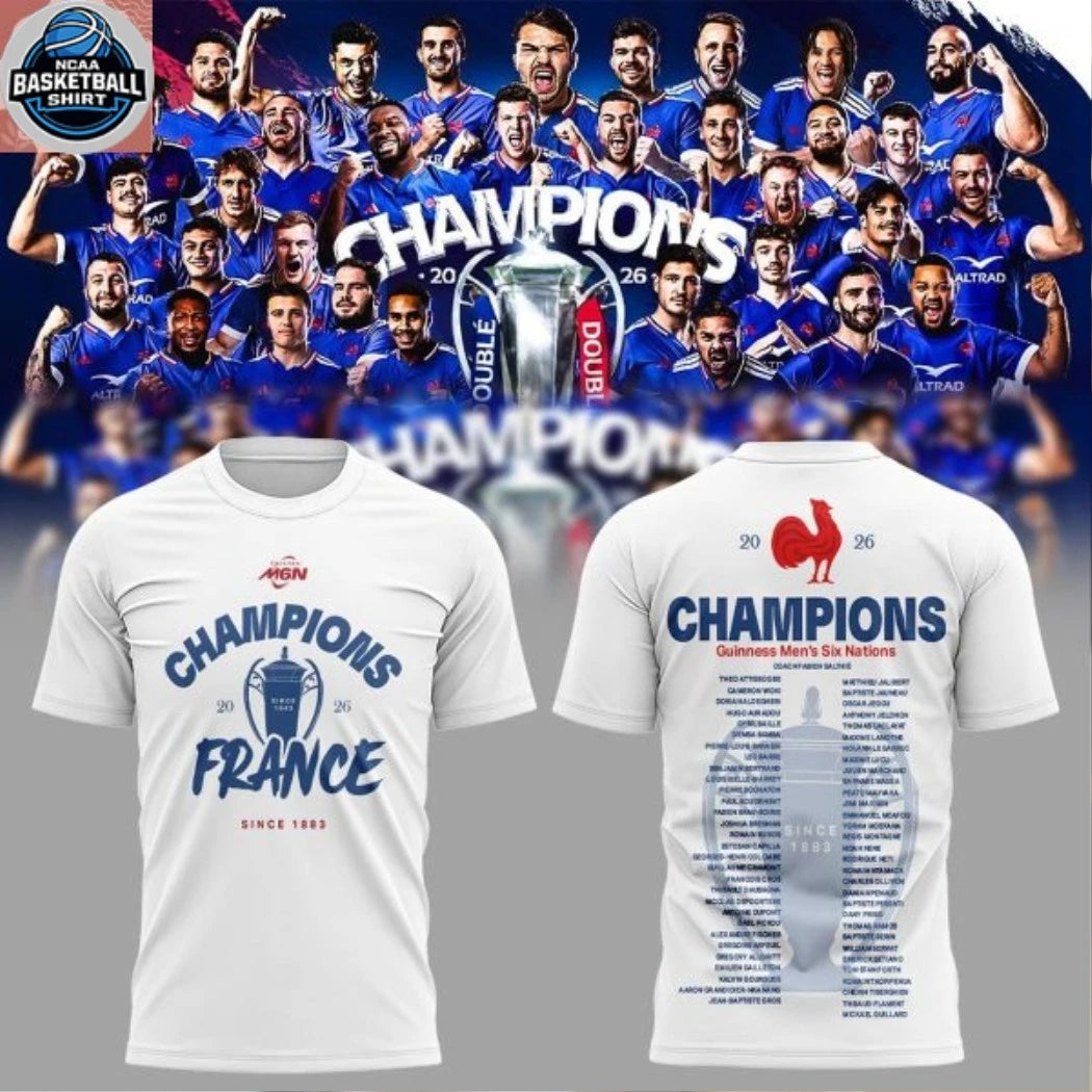 France Rugby Guinness Men’s Six Nations Championship 2026 Locker Room Trophy Hoodie T-Shirt