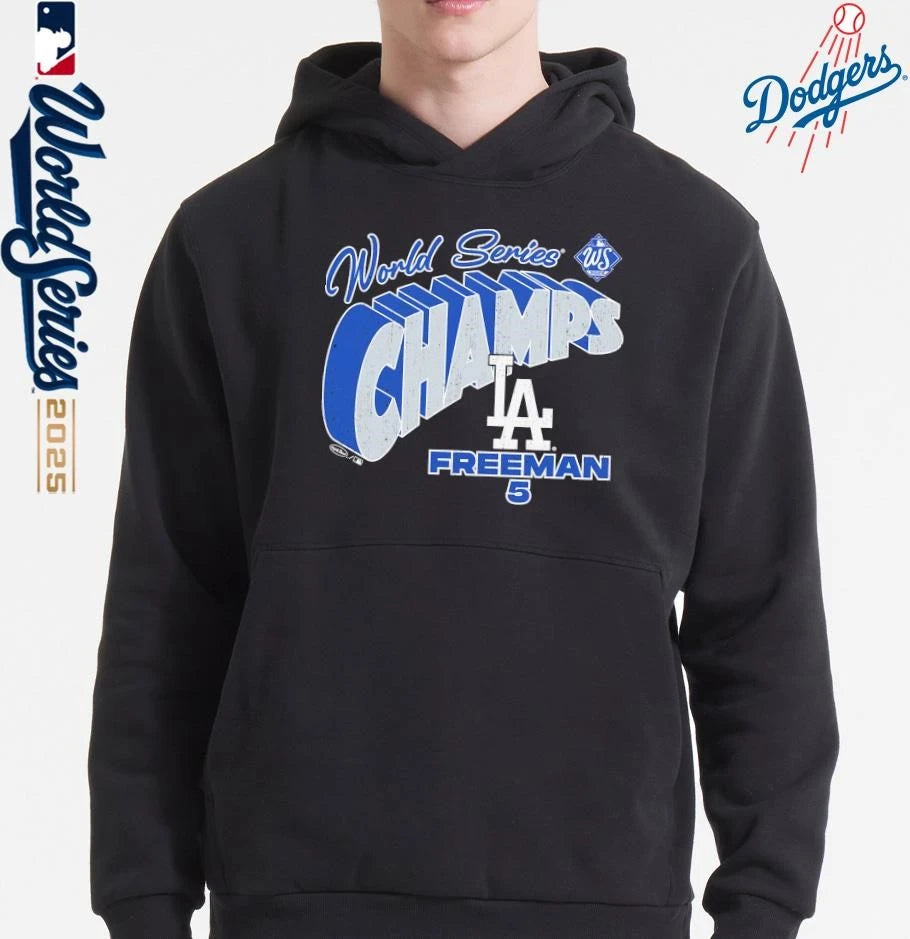 Freddie Freeman Los Angeles Dodgers Majestic Threads 2025 World Series Champions T-Shirt