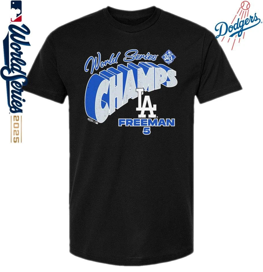 Freddie Freeman Los Angeles Dodgers Majestic Threads 2025 World Series Champions T-Shirt