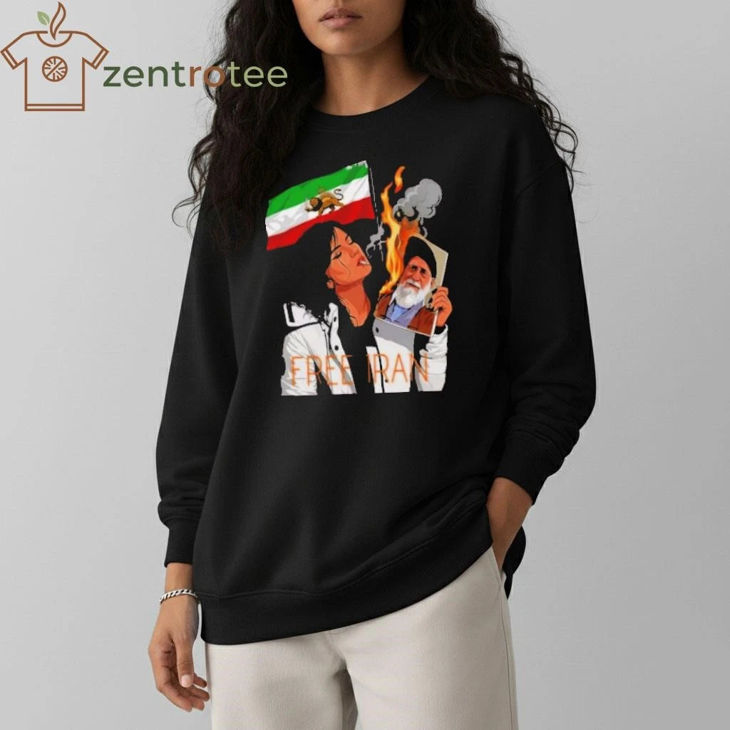 Free Iran fire Ali Khamenei photo tee