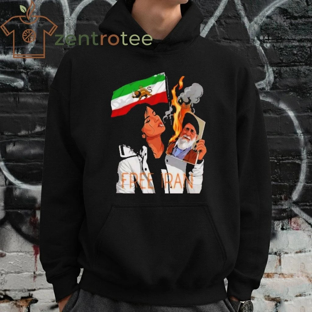Free Iran fire Ali Khamenei photo tee