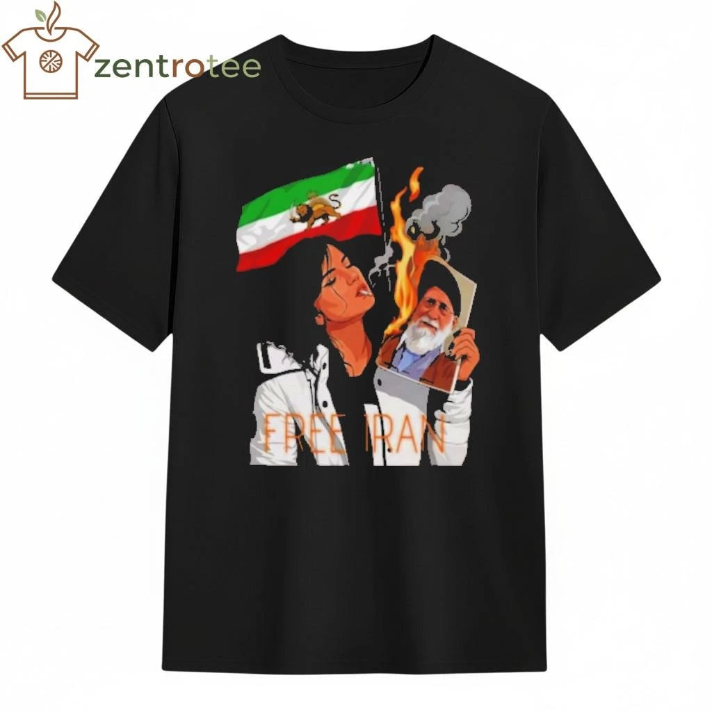Free Iran fire Ali Khamenei photo tee