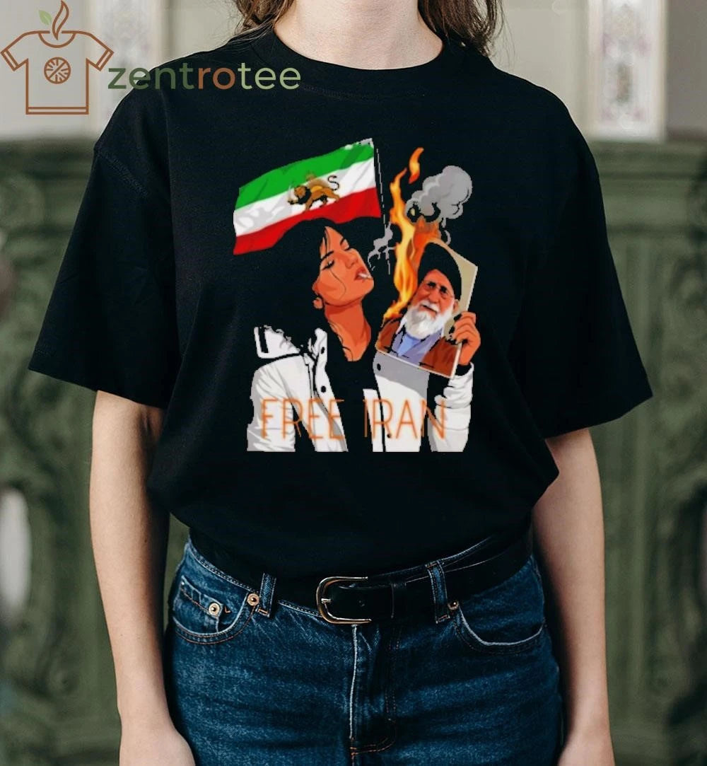 Free Iran fire Ali Khamenei photo tee