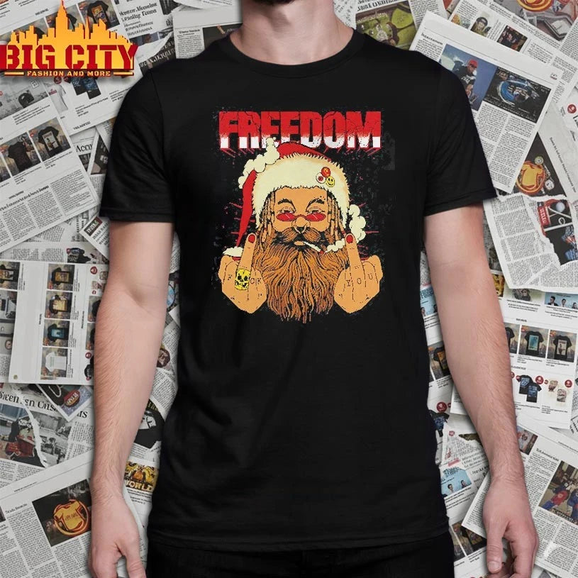 Freedom Defiant Santa Claus Middle Finger Christmas shirt