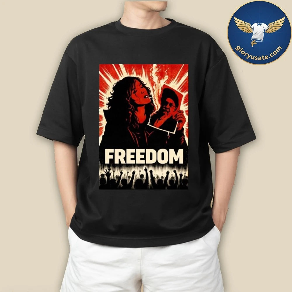 Freedom Iranian Lady Burning Khamenei Photo Shirt