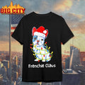 French Bulldog Santa hat &amp; Christmas lights Frenchie Claus shirt