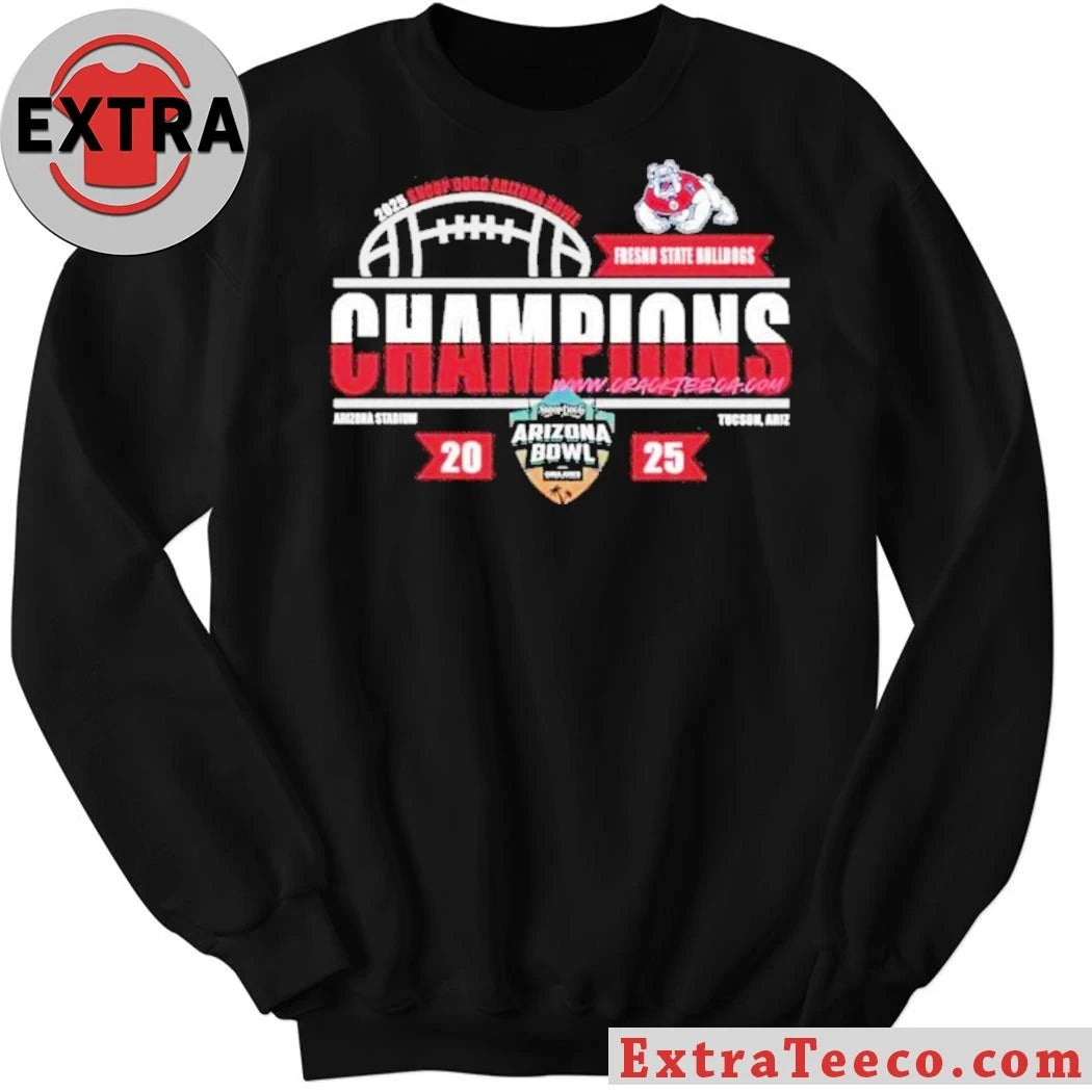 Fresno State Bulldogs Football 2025 Snoop Dogg Arizona Bowl Champions Logo T-Shirt