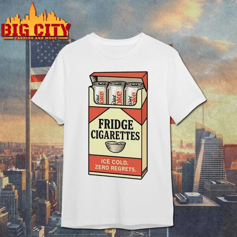 Fridge Cigarette Pack Ice cold zero regrets T-shirt