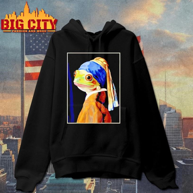 Frog Vermeer’s Girl With A Pearl Earring Parody Meme Shirt