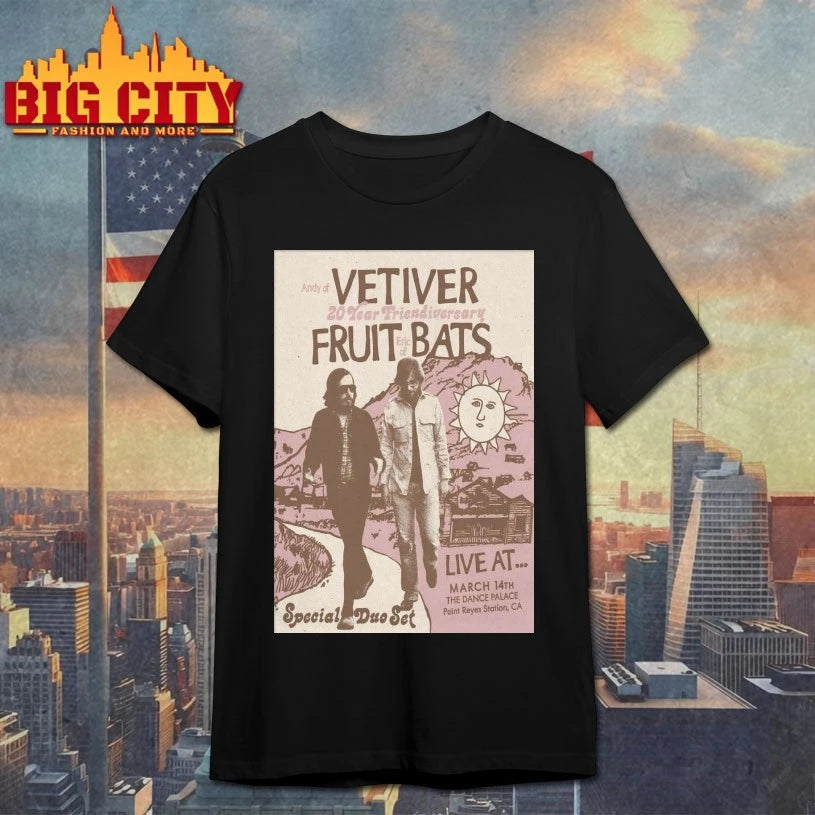 Fruit Bats And Vetiver Mar 14 2026 The Dance Palace in Point Reyes CA Poster shirt
