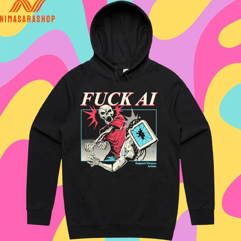 Fuck Ai Support Human Artists Do Your Part Skeleton Shirts