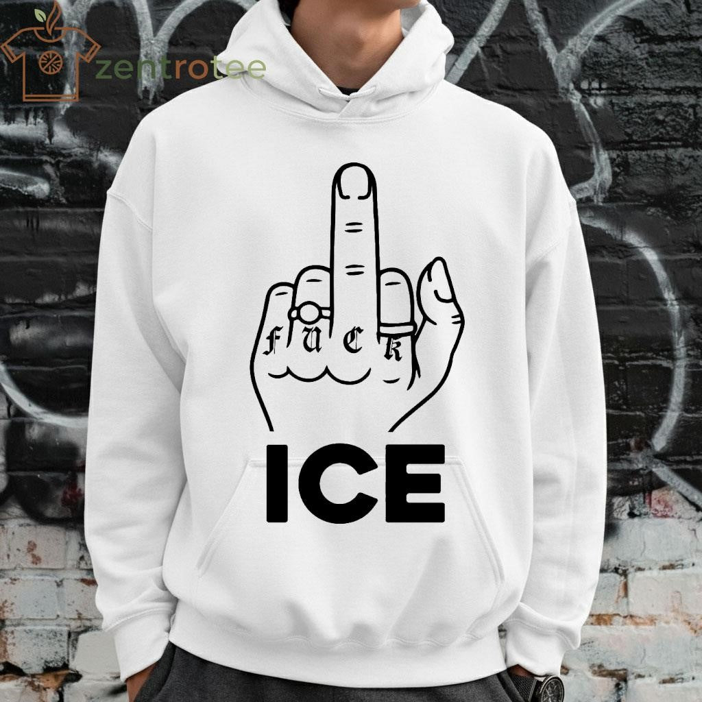 Fuck ICE one finger on one hand shirt