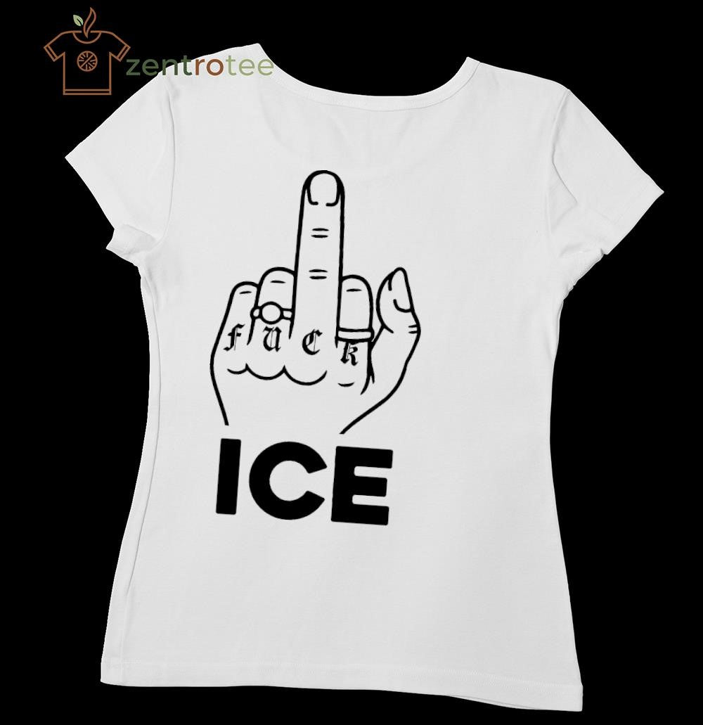 Fuck ICE one finger on one hand shirt