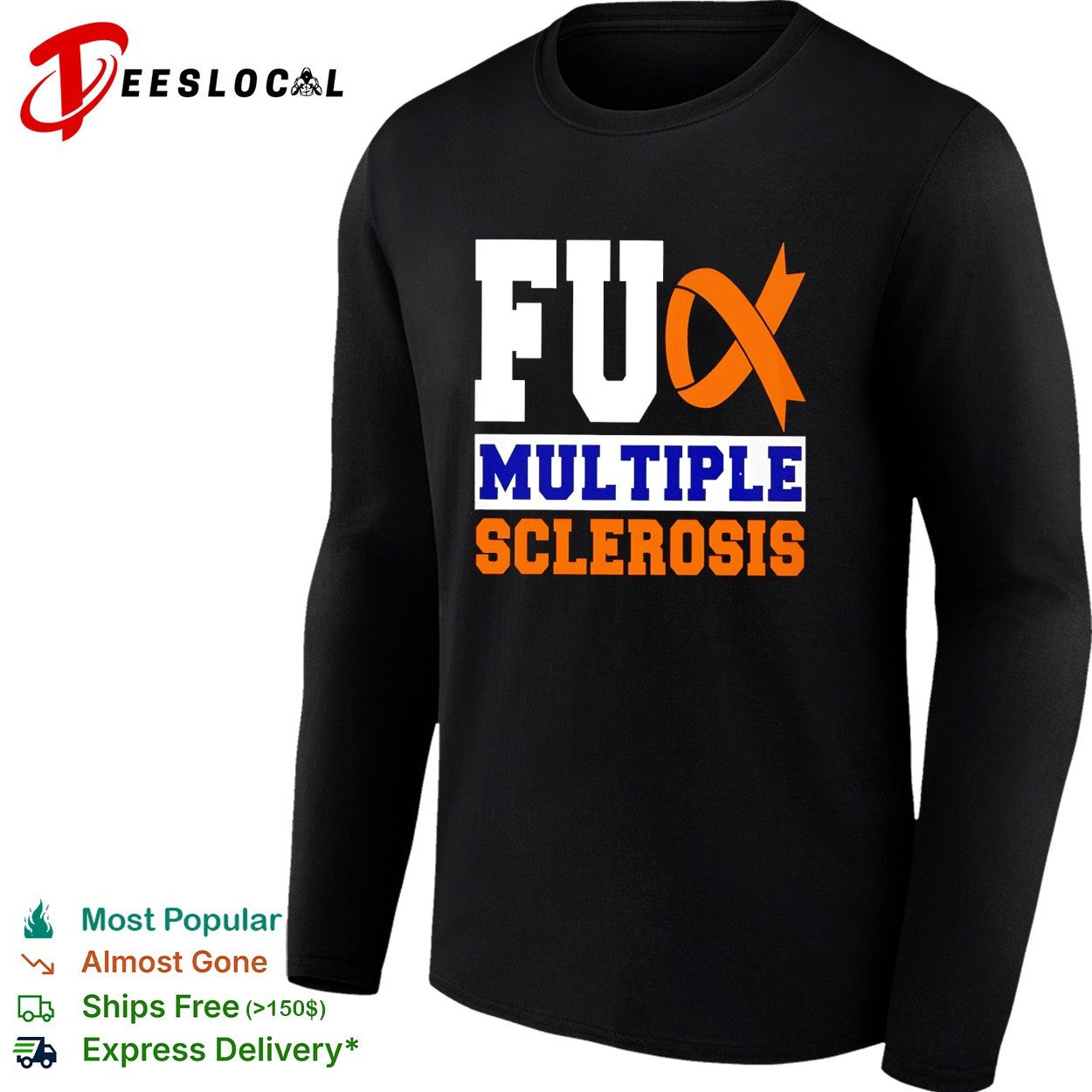 Fuck multiple sclerosis awareness ribbon shirt